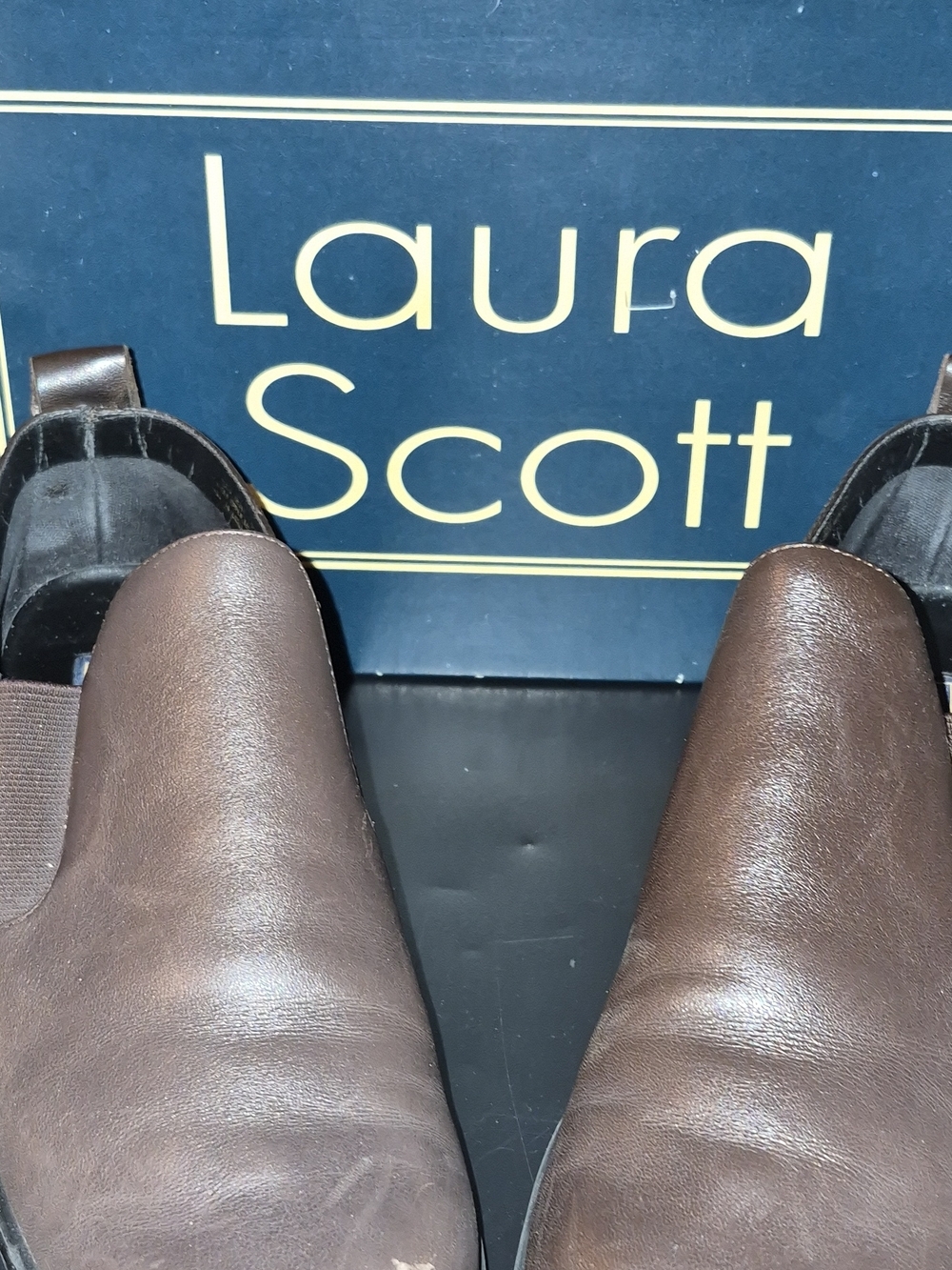 Laura Scott Brown Leather Mule Clogs